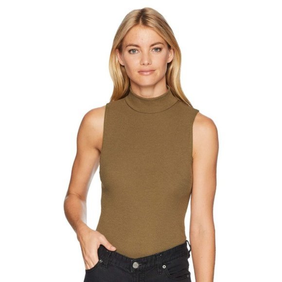 Free People Tops - Free People Save Tonight Mock-Neck Thong Bodysuit